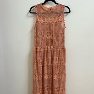 Coral lace dress